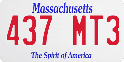 MA license plate 437MT3