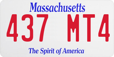MA license plate 437MT4