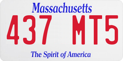 MA license plate 437MT5