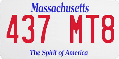 MA license plate 437MT8