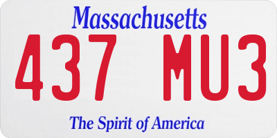 MA license plate 437MU3