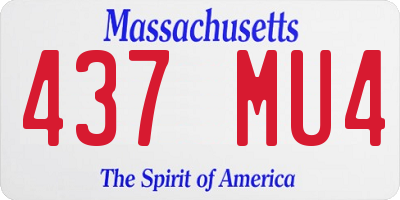 MA license plate 437MU4
