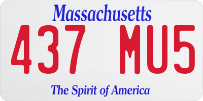 MA license plate 437MU5