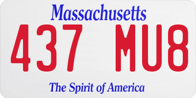 MA license plate 437MU8