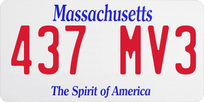 MA license plate 437MV3
