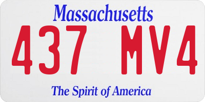 MA license plate 437MV4