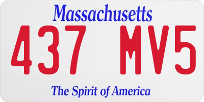 MA license plate 437MV5