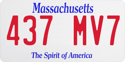 MA license plate 437MV7