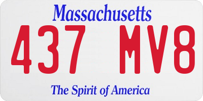 MA license plate 437MV8