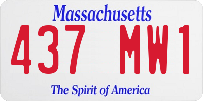 MA license plate 437MW1
