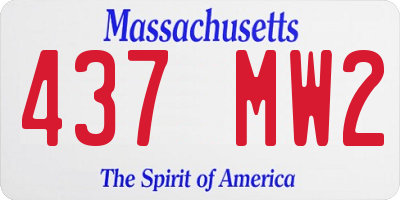 MA license plate 437MW2