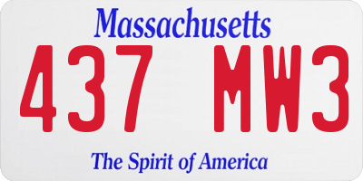 MA license plate 437MW3