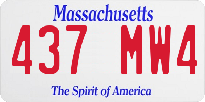 MA license plate 437MW4