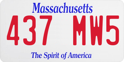 MA license plate 437MW5
