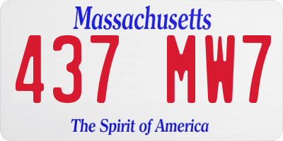 MA license plate 437MW7