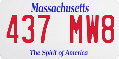 MA license plate 437MW8