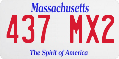 MA license plate 437MX2