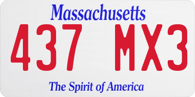MA license plate 437MX3