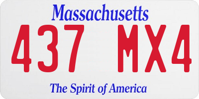 MA license plate 437MX4