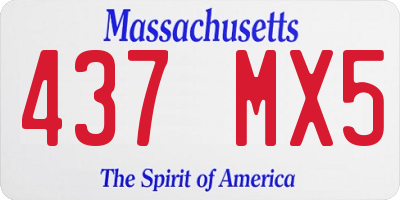 MA license plate 437MX5
