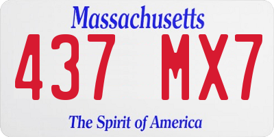MA license plate 437MX7
