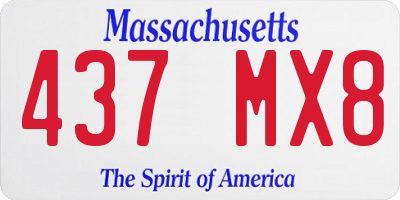 MA license plate 437MX8