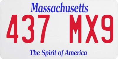 MA license plate 437MX9