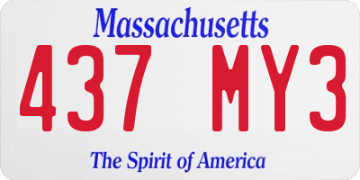 MA license plate 437MY3