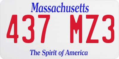 MA license plate 437MZ3