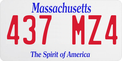 MA license plate 437MZ4