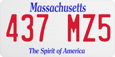 MA license plate 437MZ5
