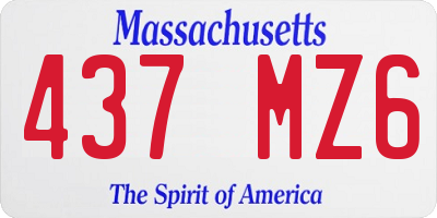 MA license plate 437MZ6