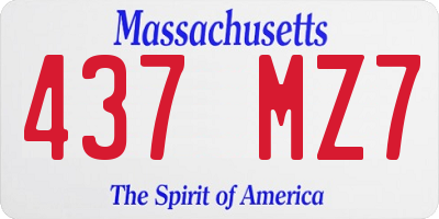 MA license plate 437MZ7
