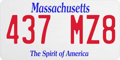 MA license plate 437MZ8