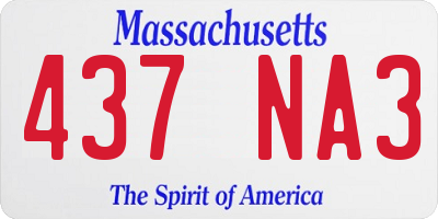 MA license plate 437NA3