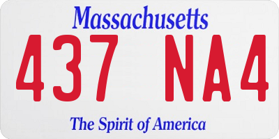 MA license plate 437NA4