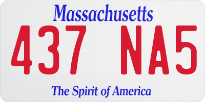 MA license plate 437NA5