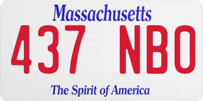 MA license plate 437NB0