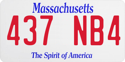 MA license plate 437NB4