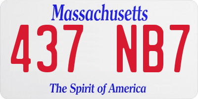 MA license plate 437NB7