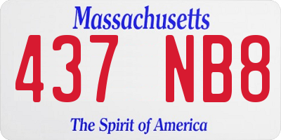 MA license plate 437NB8