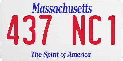 MA license plate 437NC1