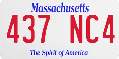 MA license plate 437NC4