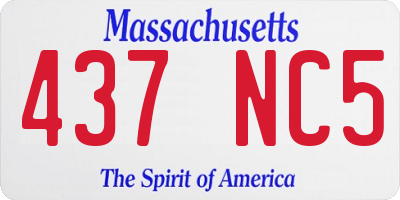 MA license plate 437NC5