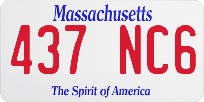 MA license plate 437NC6