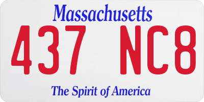 MA license plate 437NC8