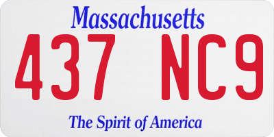 MA license plate 437NC9