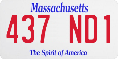MA license plate 437ND1