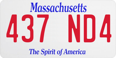 MA license plate 437ND4