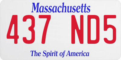 MA license plate 437ND5